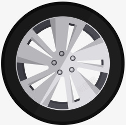 透明白色轮毂轮胎矢量图素材
