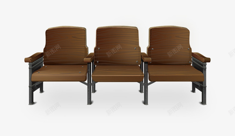 一排椅子png免抠素材_新图网 https://ixintu.com 三个椅子 实物 棕色椅子 椅子