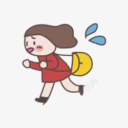 着急上学上学的女孩高清图片