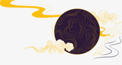 中秋节毛笔字中秋节的月亮高清图片
