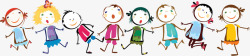 开心儿童节开心61六一儿童节手拉手手绘高清图片