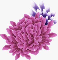 手绘粉紫色花纹海底生物素材