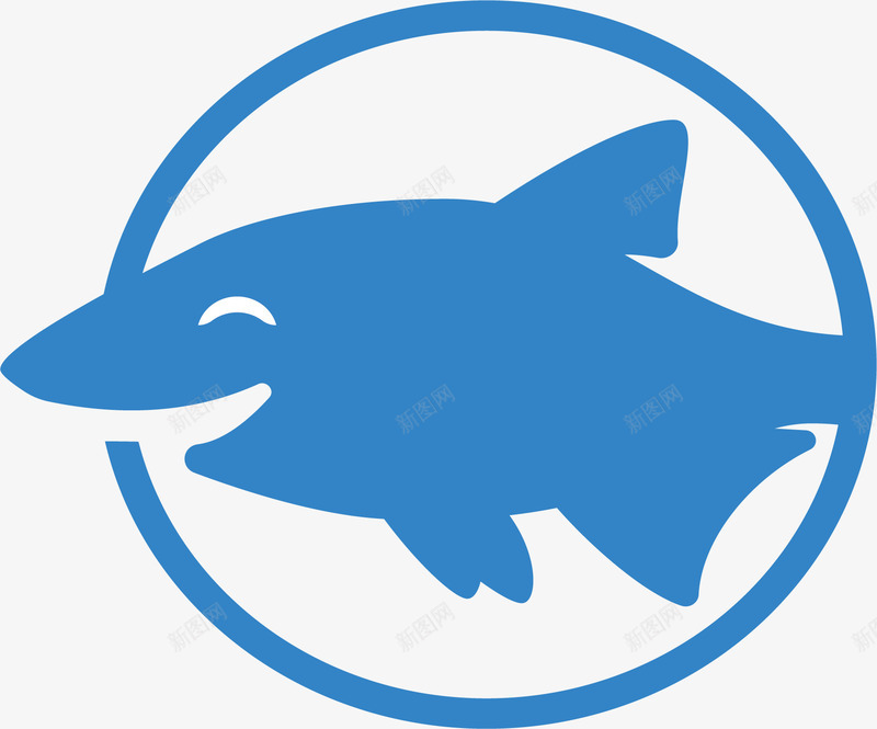 蓝色圆圈卡通海豚矢量图ai免抠素材_新图网 https://ixintu.com 卡通海豚 水族馆 海洋馆 海豚 矢量png 蓝色海豚 矢量图