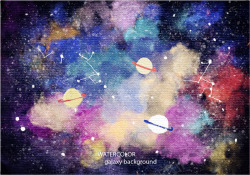 水彩星座星空矢量图高清图片