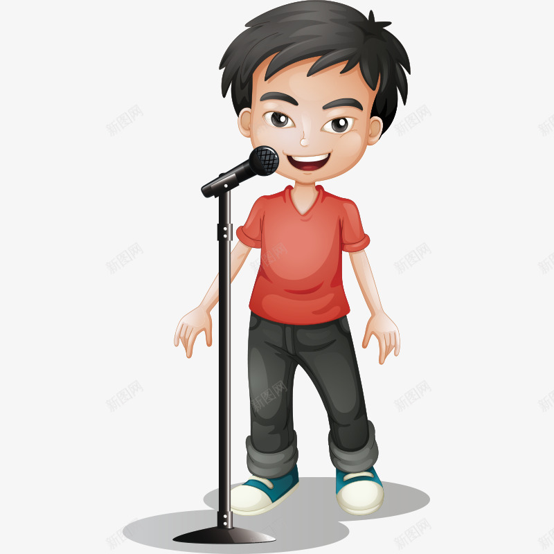 卡通可爱儿童唱歌png免抠素材_新图网 https://ixintu.com 卡通 可爱 唱歌 小男孩