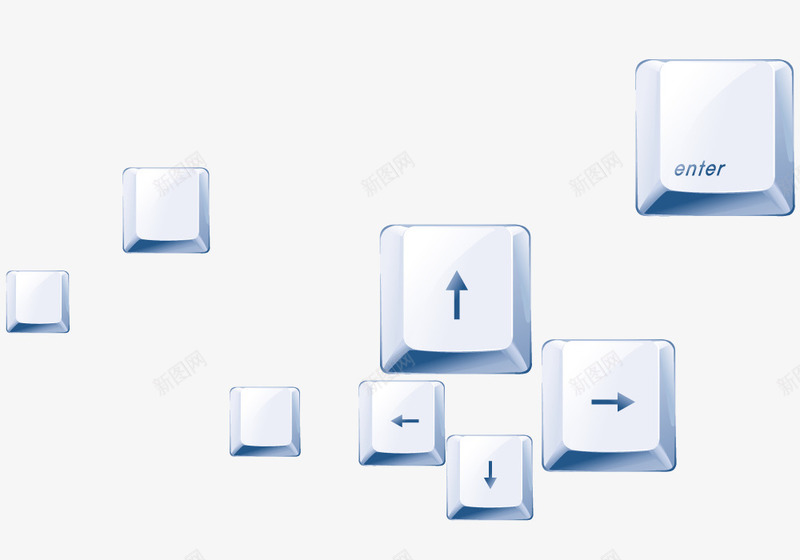 电脑键盘按键png免抠素材_新图网 https://ixintu.com 写实 创意 手绘 拟物化 键盘