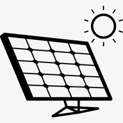阳光板太阳能电池板在阳光图标高清图片