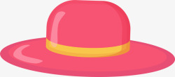 帽子女夏天沙滩草帽粉色卡通立体帽子高清图片