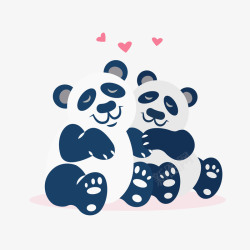 爱情熊猫卡通爱情熊猫矢量图高清图片
