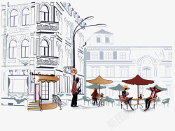 街头咖啡街头咖啡厅高清图片