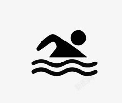 跳水卡通游泳运动图标高清图片