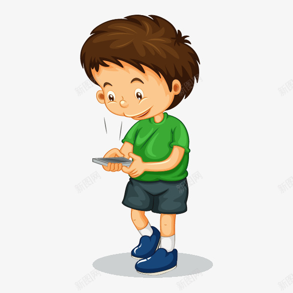 玩游戏的男孩png免抠素材_新图网 https://ixintu.com 专心的 低头 帅气的 彩色游戏机 插图 游戏机 玩耍的