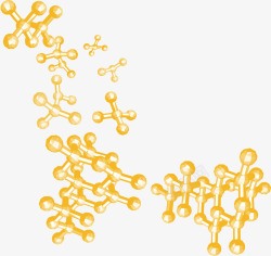生物分子结构金色分子结构矢量图高清图片