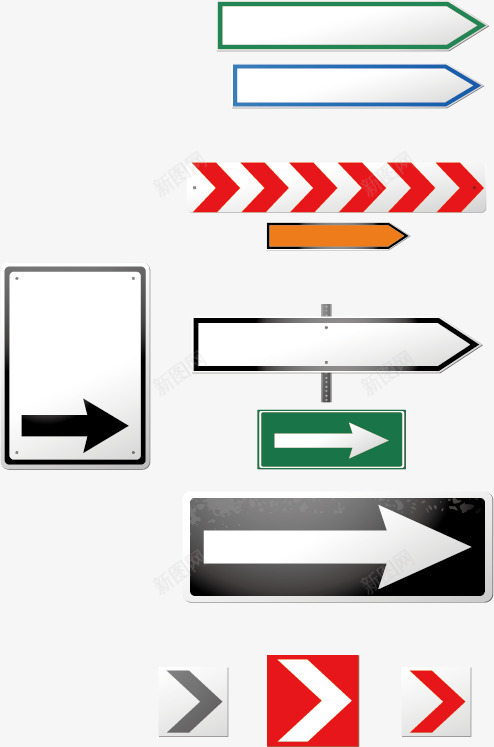 向右同行指示牌png免抠素材_新图网 https://ixintu.com 交通路牌 指示牌 矢量素材 道路安全