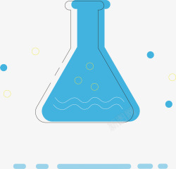 锥形瓶水彩蓝色锥形瓶矢量图高清图片