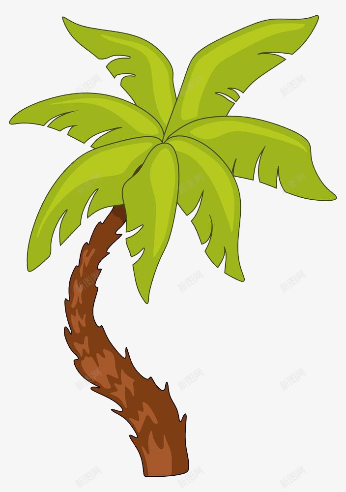 椰树插画png免抠素材_新图网 https://ixintu.com 叶子 夏天 岛屿 树 棕榈树 椰树插画 海滩 热带 绿色