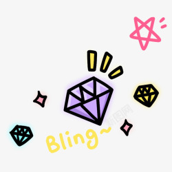 bling卡通钻石星星素材