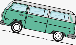 货车轮胎绿色的公交车矢量图高清图片