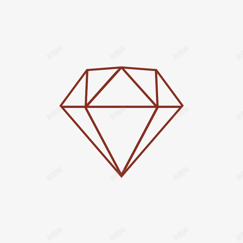 钻石元素图标png_新图网 https://ixintu.com PNG 元素 线框 钻石