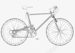山地车自行车简笔画素材