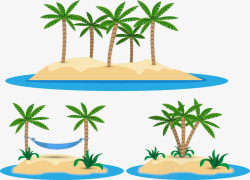 天然椰子沙滩上的椰子树高清图片