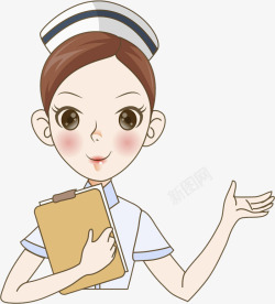 医生和孕妇卡通插画手绘护士高清图片