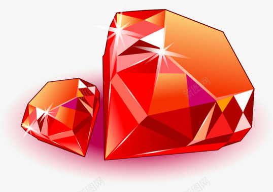 QQ红钻红色钻石图标图标