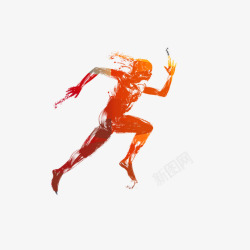 浜虹墿鍓奔跑的人剪影高清图片