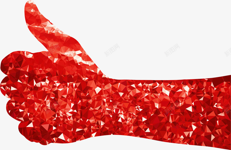 红色钻石纹理竖大拇指png免抠素材_新图网 https://ixintu.com 大拇指 棒 红色 钻石纹理