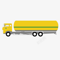 大型油罐车黄色大型运输油罐车矢量图高清图片