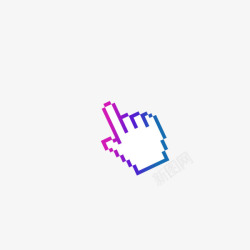 紫色手指矢量图手指点击图标高清图片