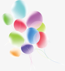 七彩透明的气球素材