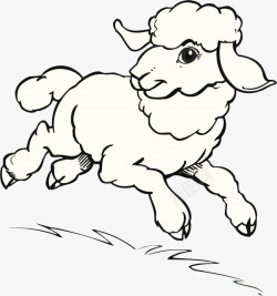 线条羊羊的简笔画素材
