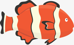 红色卡通海底小丑鱼矢量图素材