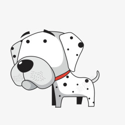 黑白斑点狗卡通白色斑点狗高清图片