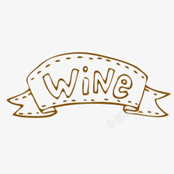 ai线性图稿葡萄酒标签西餐厅宣传用手绘矢量图图标高清图片