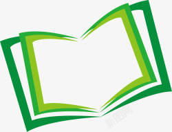 文本框标签翻开的绿色书本图图标高清图片
