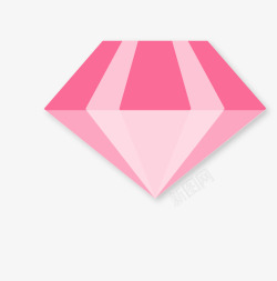 卡通扁平化粉色钻石矢量图素材