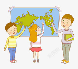 世界地图地理地理课插画高清图片