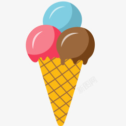 彩色冰淇淋插画矢量图素材
