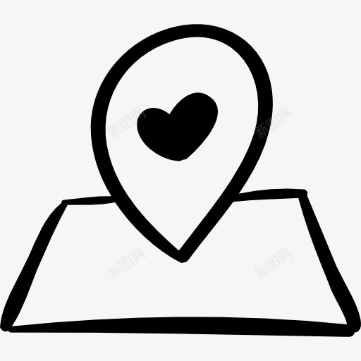 定位标志与心脏图标png_新图网 https://ixintu.com 定位销 浪漫 爱情 迹象