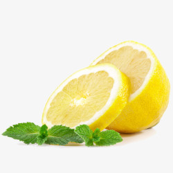 清凉柠檬切片黄色柠檬切片装饰高清图片