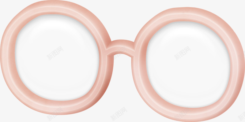 粉色圆框眼镜png免抠素材_新图网 https://ixintu.com 手绘 眼镜 简单 粉色