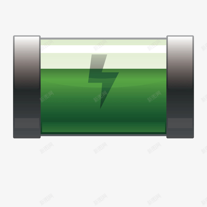 绿色电池充电矢量图ai免抠素材_新图网 https://ixintu.com 充电 占比 环保 电池 百分比 绿色 节能 闪电 矢量图