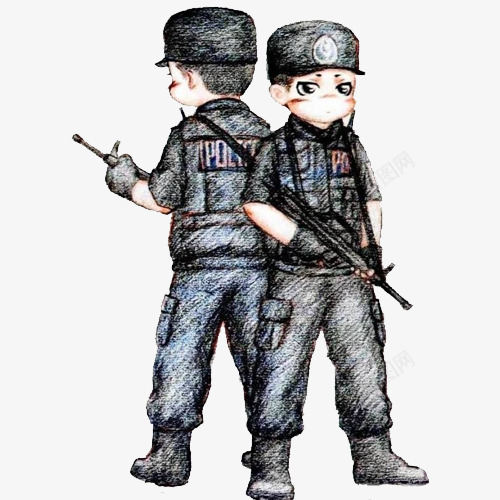 两位背靠背的兵哥哥png免抠素材_新图网 https://ixintu.com 两位 公务员 兵哥哥 制服 卡通兵哥哥 士兵 展示 持枪 背靠背