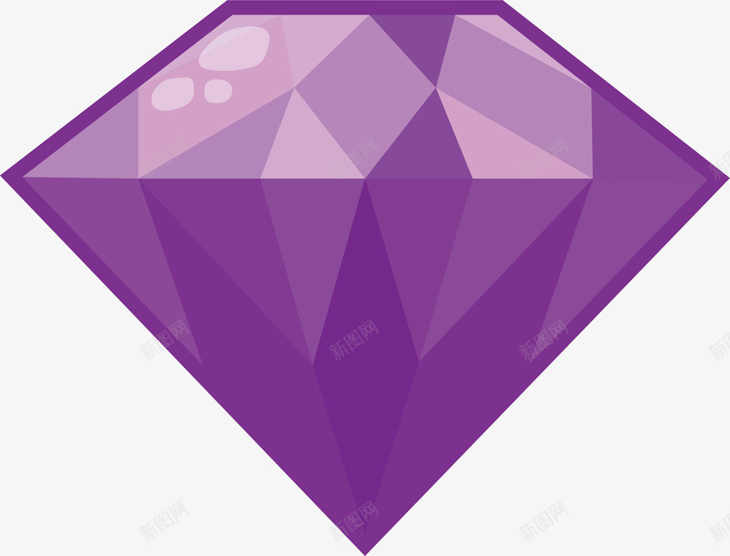 紫色钻石矢量图eps免抠素材_新图网 https://ixintu.com 宝石 珠宝 矢量素材 紫色 钻石 矢量图