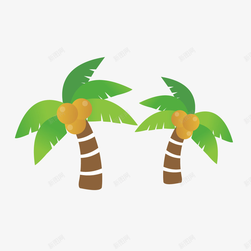 椰子树矢量图ai免抠素材_新图网 https://ixintu.com 夏天 树 椰子树 海边 矢量图