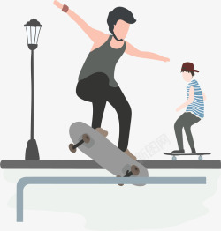 玩滑板的人极限运动玩滑板的人矢量图高清图片