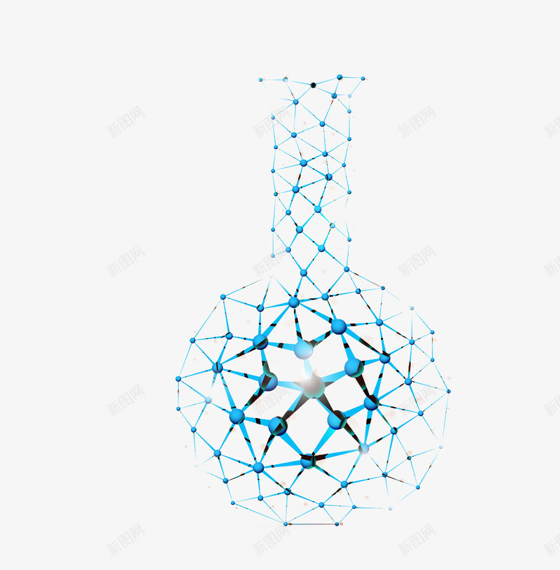 瓶子状分子结构png免抠素材_新图网 https://ixintu.com 分子式 瓶子形态 组成 结构 连接