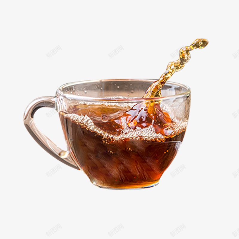 溅起水花的红茶玻璃杯psd免抠素材_新图网 https://ixintu.com 溅起水花 玻璃杯 红茶 红茶玻璃杯